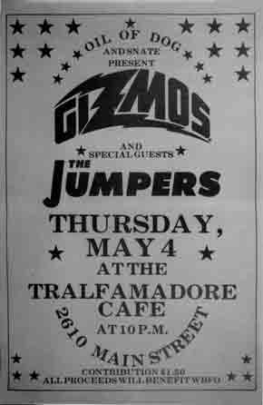Poster advertising the Buffalo debut of the Gizmos.
